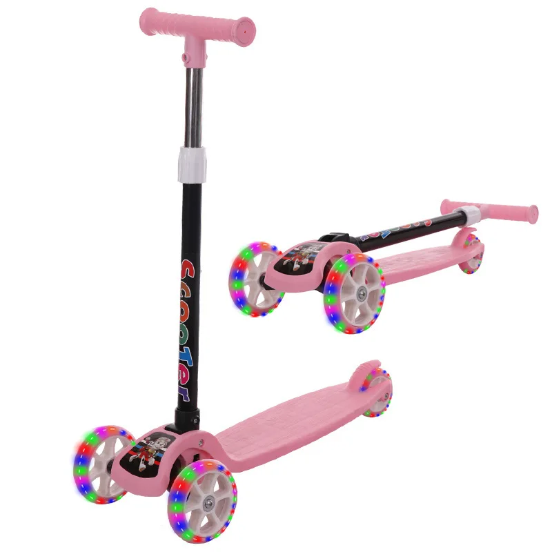 Складная детская игрушка скутер 3 года автомобиль флэш колеса подъемная педаль