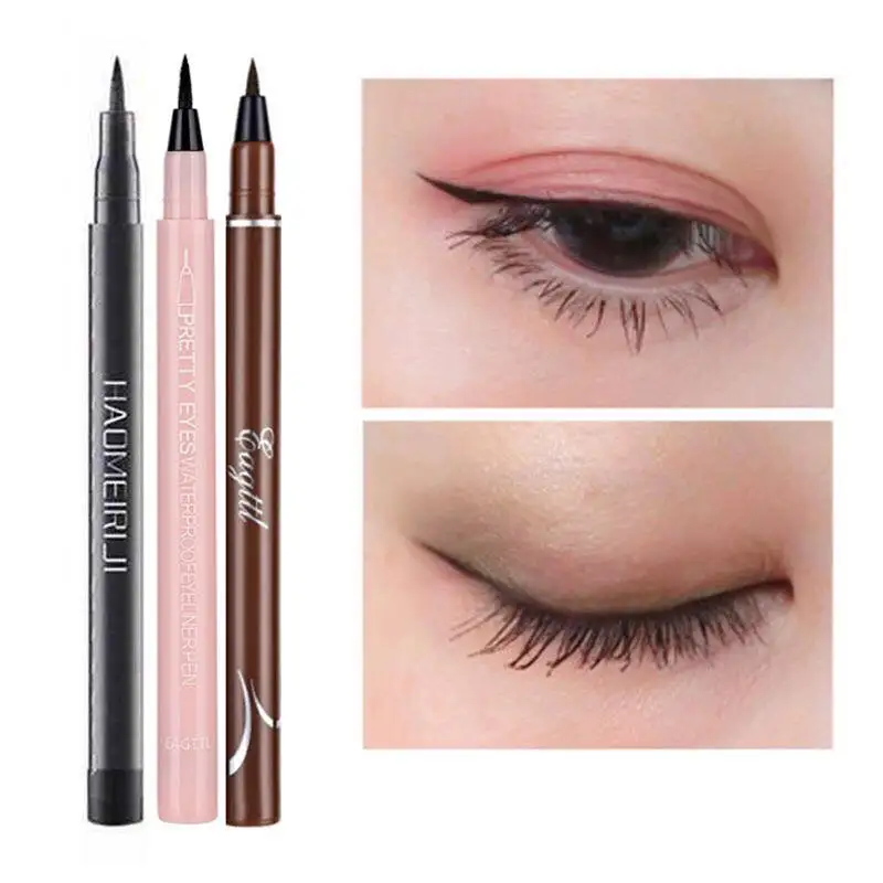 Черная Подводка для глаз жидкий карандаш подводки долговечный водостойкий без
