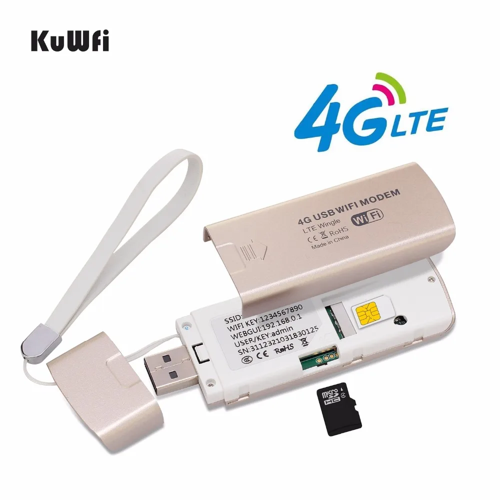 KuWfi 4G LTE Wifi роутер Мини Портативный ключ автомобильный беспроводной Wi-Fi USB модем