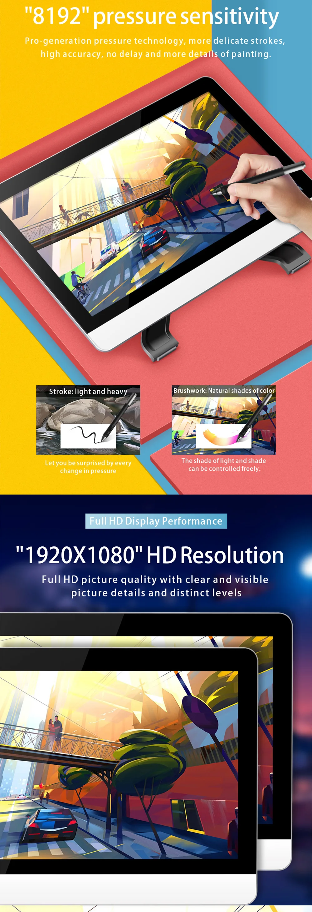 BOSTO 21.5in X3 все в одном Графика планшет монитор рисовать Full HD ручной росписью машина с искусством рисования перчатки и подставкой для регулировки