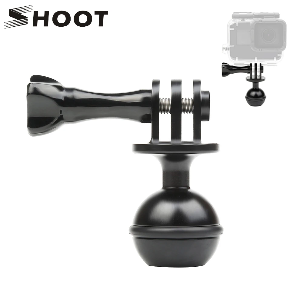 SHOOT CNC алюминиевая шаровая Головка штатива для Go Pro Hero 7 6 5 Black Xiaomi Yi 4K Sjcam Sj4000 Eken H9r