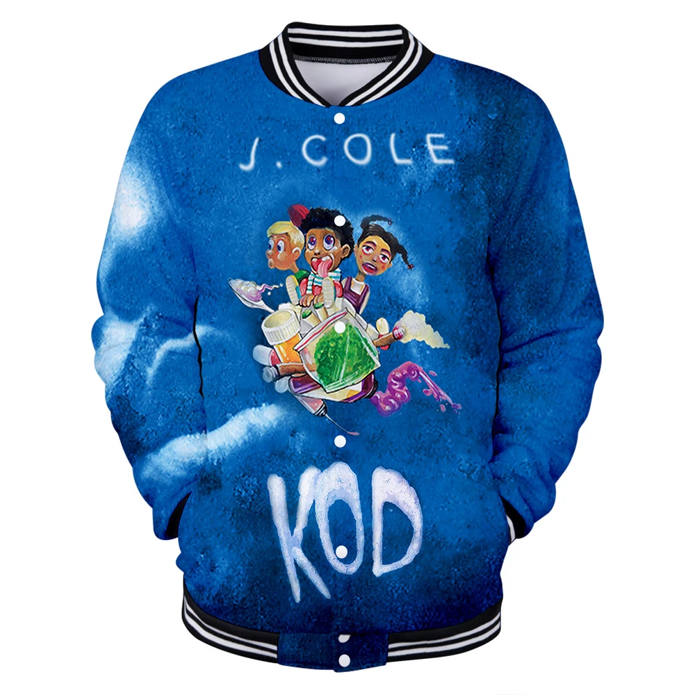 

Женская/мужская бейсбольная куртка J. Cole, модная повседневная куртка с длинным рукавом в стиле хип-хоп, 2019