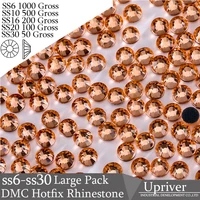 upriver wholesale large pack bulk packing shiny light peach hotfix rhinestones ss6 ss10 ss16 ss20 ss30 hotfix rhinestones