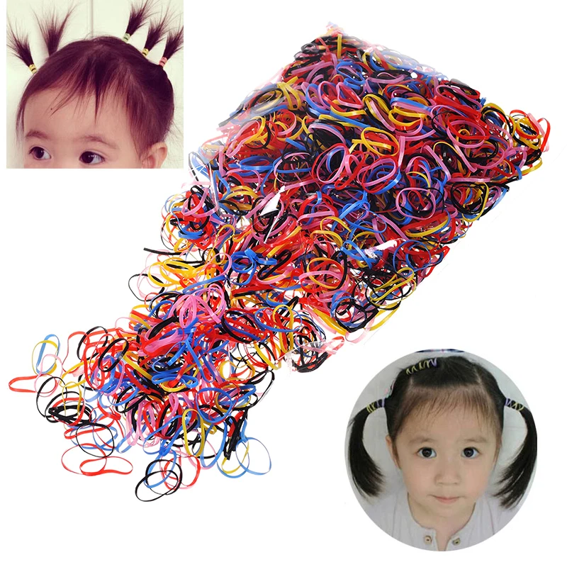 2000/Pack Colorful Kids Girls Elastic Hair Bands Rubber Gum of Ropes Accessories Ponytail Holders | Детская одежда и обувь
