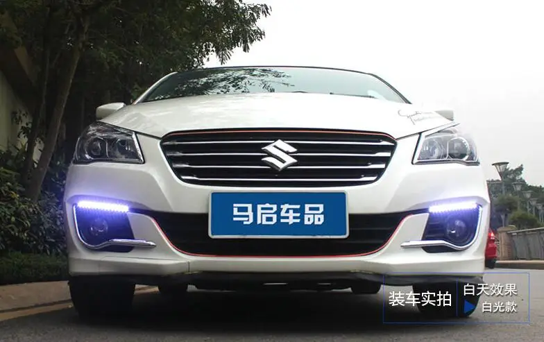 EOsuns led drl Дневной ходовой светильник с синим ночным светильник для suzuki alivio ciaz, беспроводное управление