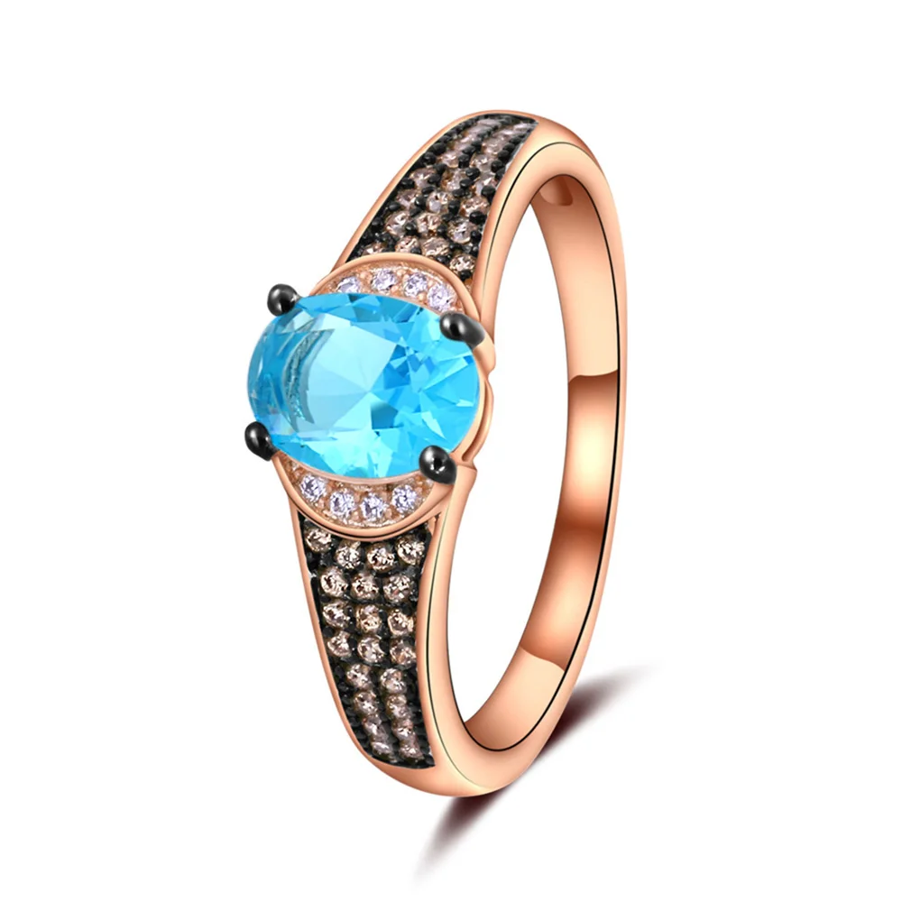 Модные женские белые черные роскошные кольца для девушек с покрытием из розового