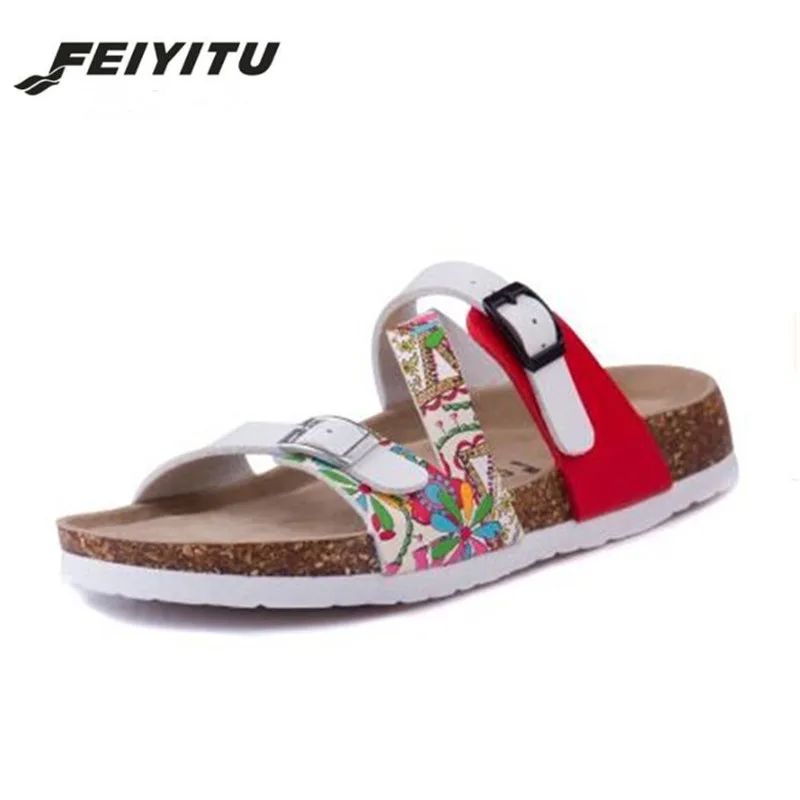 Женские летние пробковые шлепанцы FeiYiTu новинка 2018 женские пляжные в стиле