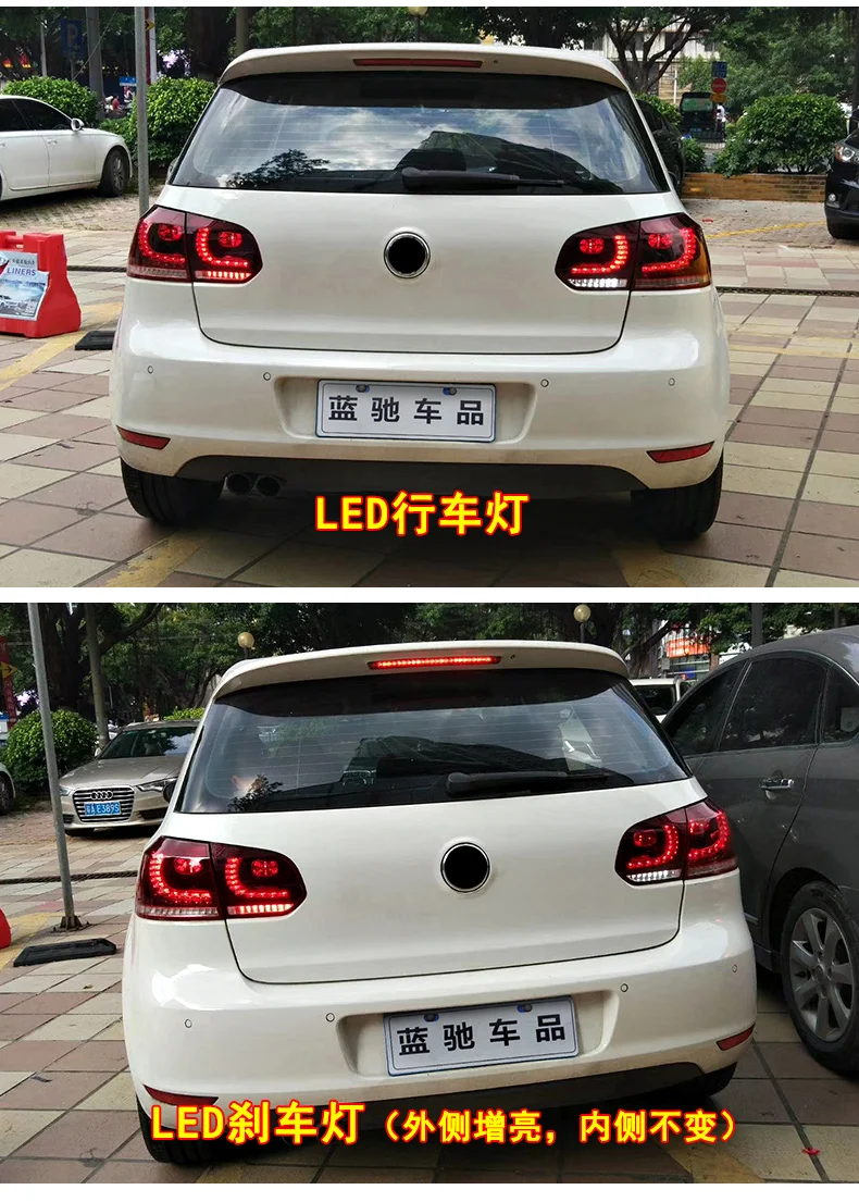 KOWELL автомобильный Стайлинг для VW Golf 6 для Mk6 задний фонарь R20 светодиодный задний фонарь DRL+ тормоз+ Парк+ Динамический сигнал все светодиодный фонарь