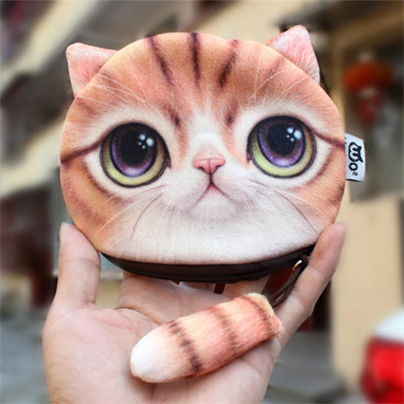 TLDGAGAS Мода 3 D милый Принт Кошки Женский кошелек хвост плюшевый Кошелек Сумка Женский кошелек для монет