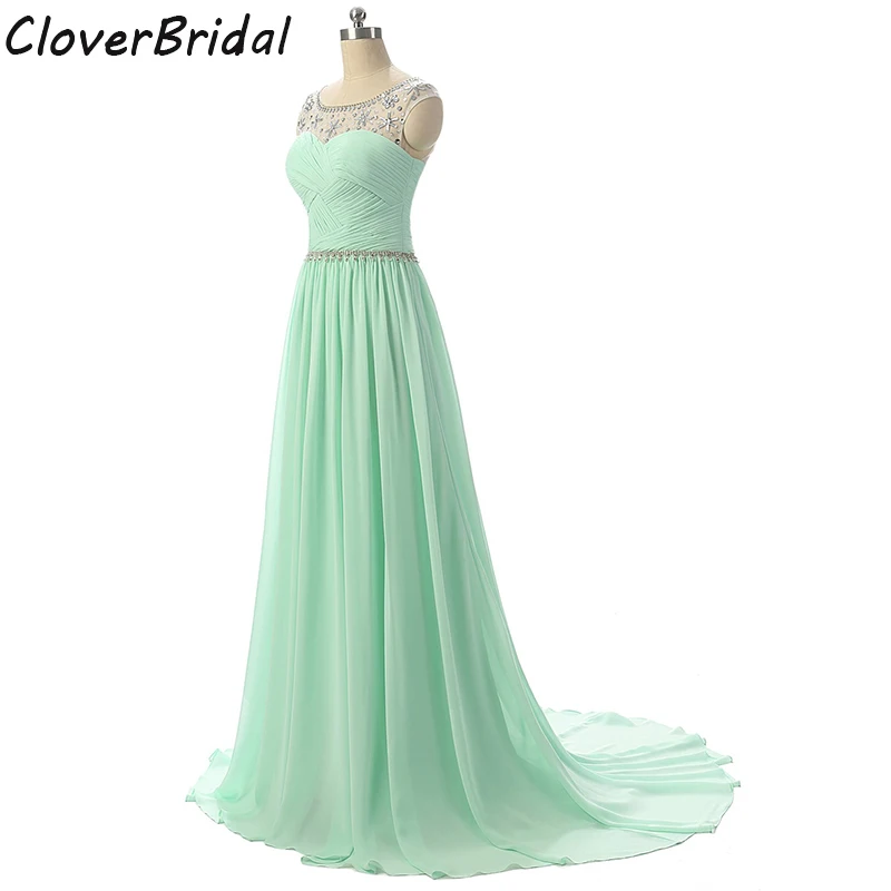 Реальные фотографии в наличии мятно-зеленые длинные платья для выпускного