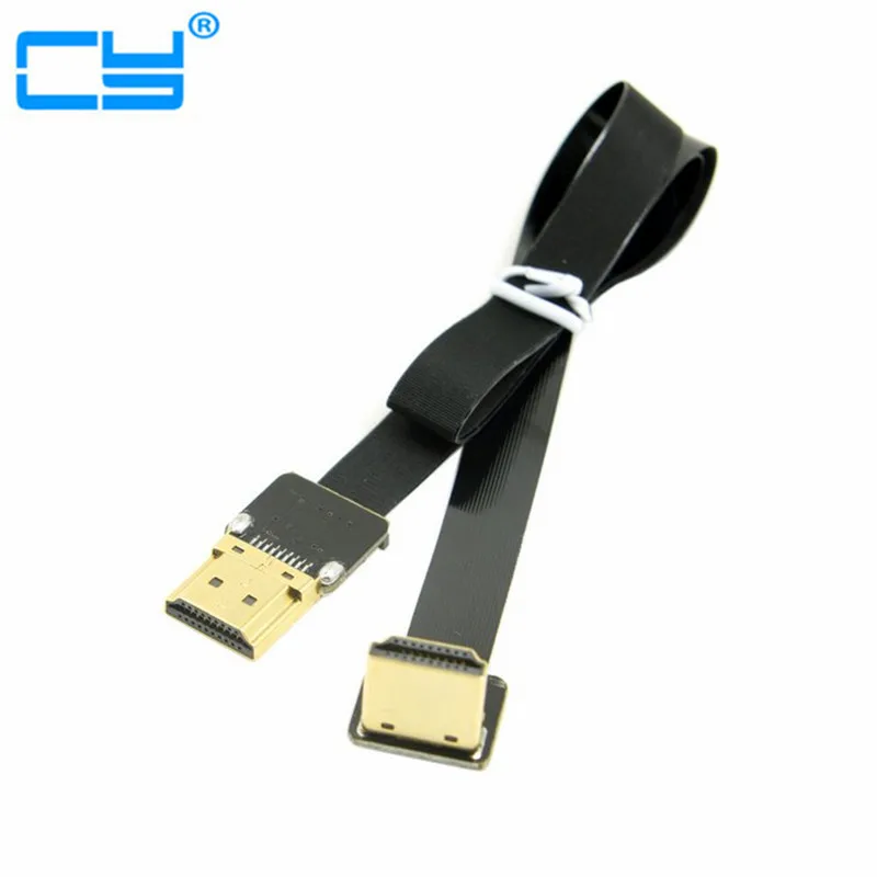 Плоский кабель 0 1 м-1 м FPV HDMI Type A папа-вниз Угловой 90 градусов HDTV FPC для