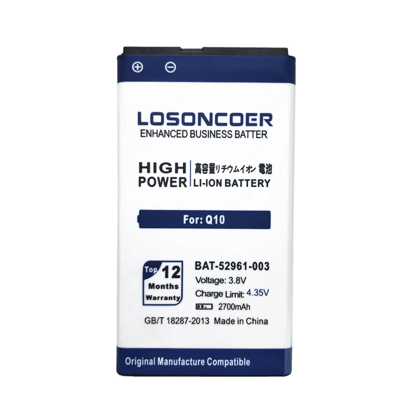 LOSONCOER 2700mAh ACC 53785 201 / BAT 52961 003 NX1 Сменный аккумулятор для Blackberry Q10 LTE SQN100 1|Аккумуляторы мобильных телефонов| |