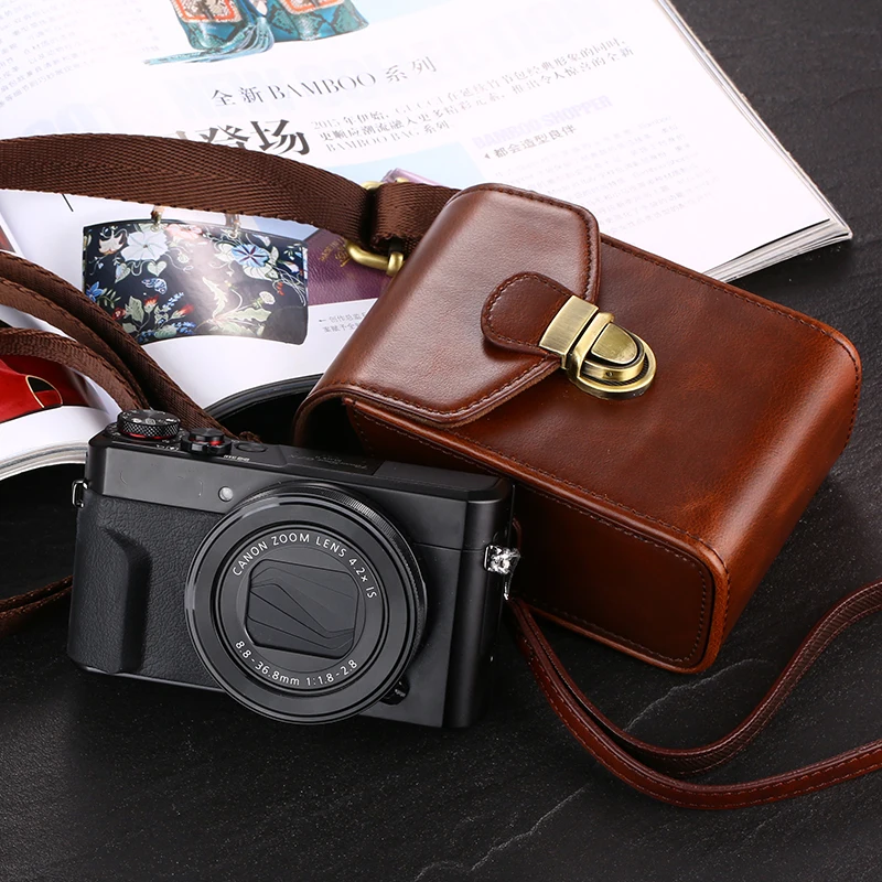 Сумка для камеры из ПУ кожи высокого качества кожаный чехол Sony RX100 II III IV M4 M5 HX90V HX90