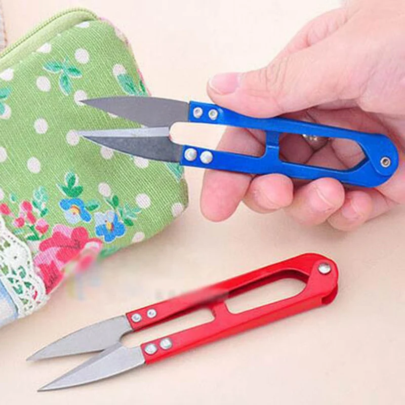 1 шт. u-образные мини-ножницы для рыбалки, швейные ножницы-кусачки, ножницы для рыбной ловли, инструменты случайных цветов