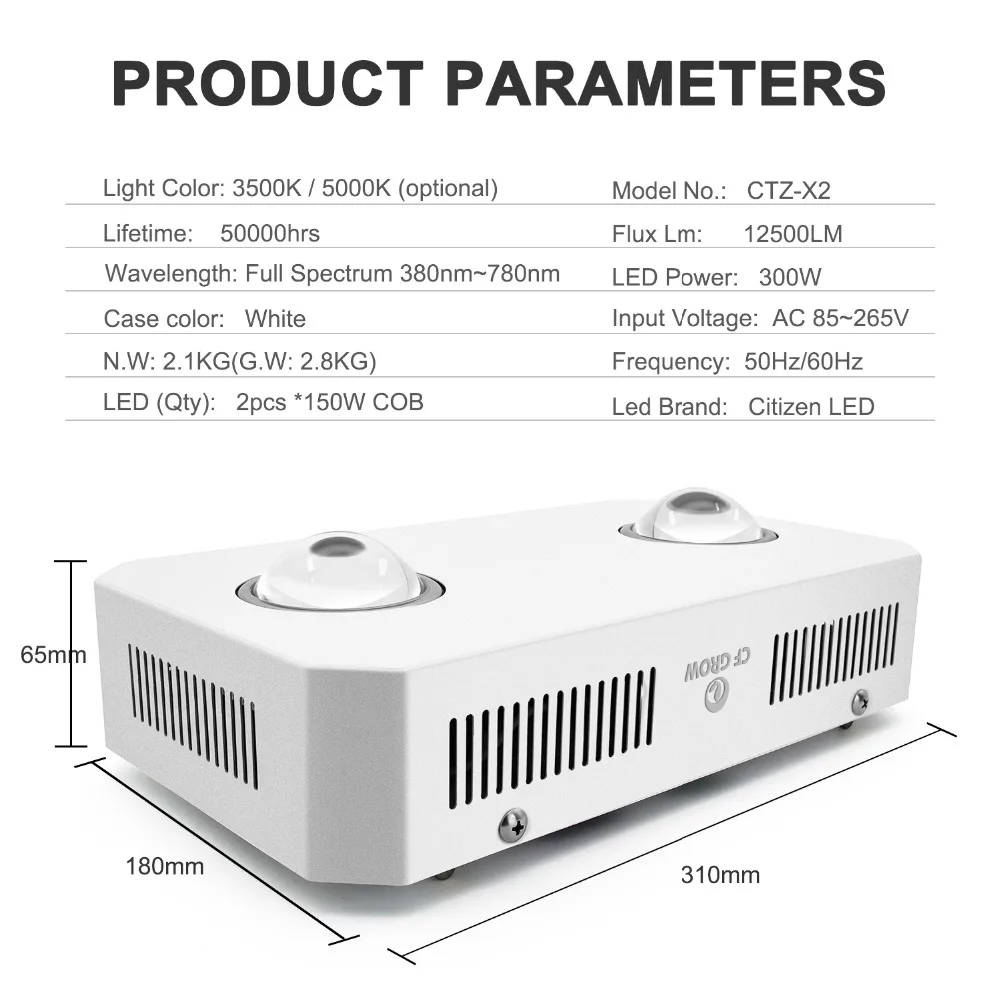 Citizen CLU048-1212 COB светодиодный Grow светильник 300W 600W 900W полного спектра, для теплицы гидропоники растения растут светильник заменить HPS лампы