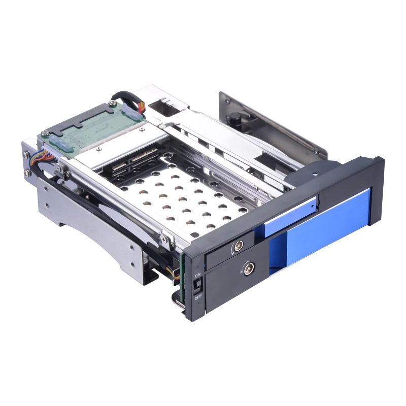 Blue Uneatop Оптический отсек алюминиевый 2,5+ 3,5 дюйма Многофункциональный SATA Внутренний хот-своп HDD мобильный стеллаж для двойной лоток-меньше корпус - Цвет: Blue