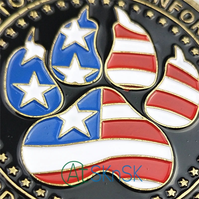 wholesale Fashion medal souvenir Protector of Law Enforcement Guardians Night Unite States Police dog K9 challenge coins Gift | Дом и сад