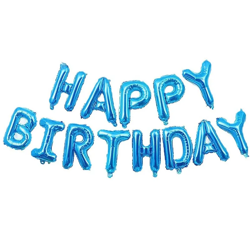 blue hbd balloon Шар цвета розового золота письмо фольги Воздушные шары Baby Shower 1st С Днем Рождения украшения дети взрослые партия поддерживает поставки - Цвет: blue hbd balloon