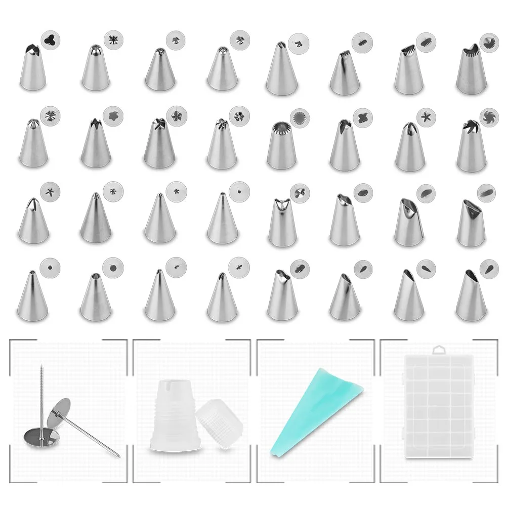 40 шт./компл. набор соплов из нержавеющей стали Кондитерские трубки инструменты