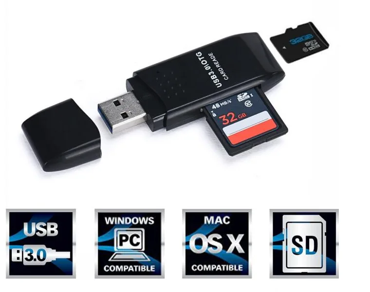 Новый высококачественный Мини 5 Гбит/с супер скорость USB 3 0 Micro SD/SDXC TF кардридер