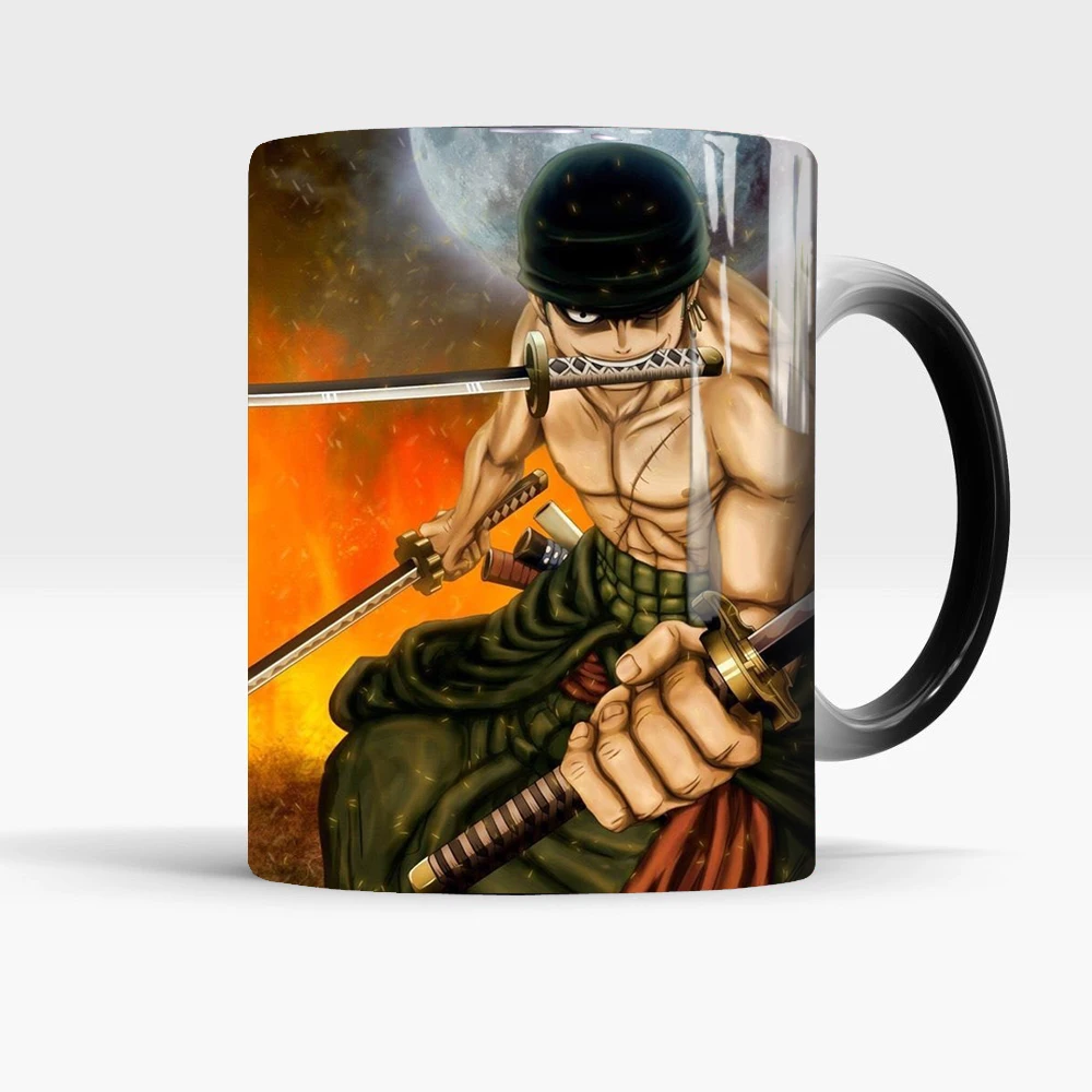 Цельные кружки luffy Zoro 350 мл офисная кофейная кружка меняющая цвет лучший подарок