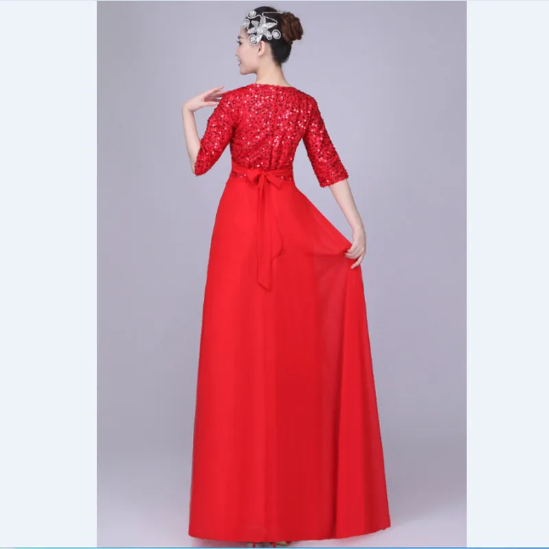 XYF01# новые весенне-летние костюмы для хора блестки красные, синие и фиолетовые длинные свадебные платья свадебное платье для выпускного вечера