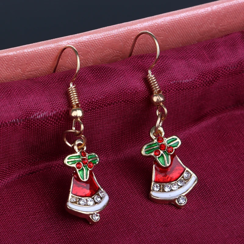 Модные хрустальные рождественские серьги Санта снежинка Милая луна дерево