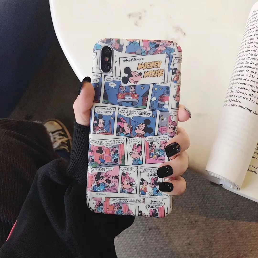 Жесткий чехол для телефона с Микки и Минни iPhone 7 8 6 s Plus X Xs Max Xr Дональд Дак Дейзи