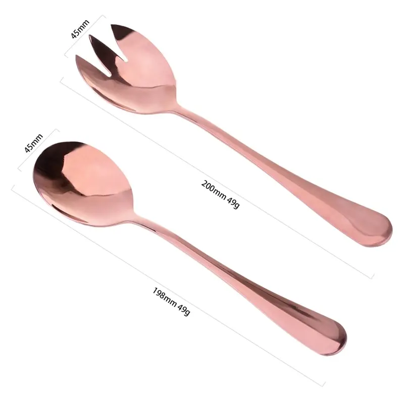 2 шт. нержавеющая сталь салат Сервировочный набор розовое золото Мороженое ложка