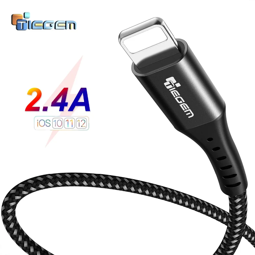 USB кабель для iPhone TIEGEM быстрой зарядки и передачи данных X Xs 8 7 6 6s 5 iPad Pro провод