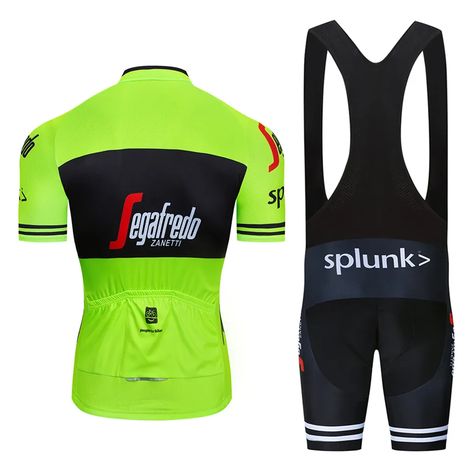 2019 Fluorescent yellow green Summer Men Cycling Jersey Short Sleeve Set Breathable bib shorts Bicycle Clothes Quick Dry Maillot | Спорт и