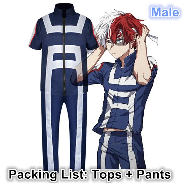 Male Sportwear Аниме Boku no Hero Academy Косплей мой герой Academy Todoroki Katsuki Bakugou URARAKA Midoriya Lzuku Косплей Топ+ под+ парик - Цвет: Male Sportwear
