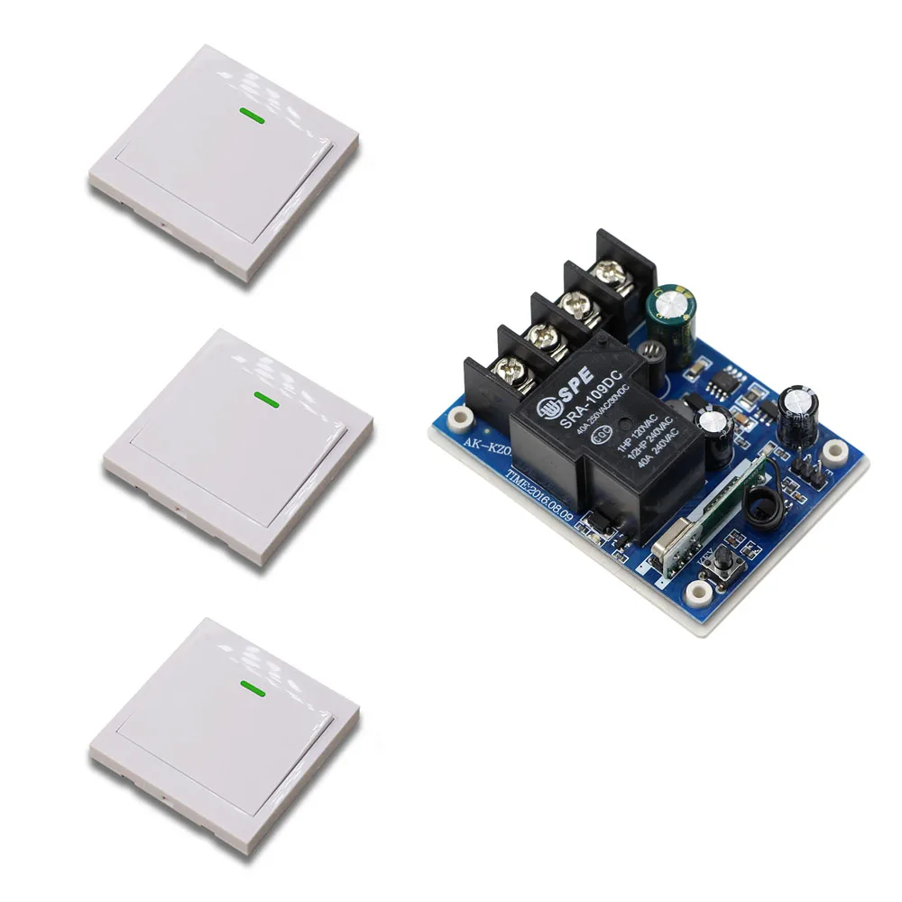 

DC12V 24V 36V 48V 30A беспроводной пульт дистанционного управления 3 шт настенный передатчик и приемник для коридора комнаты домашнего дистанционно...
