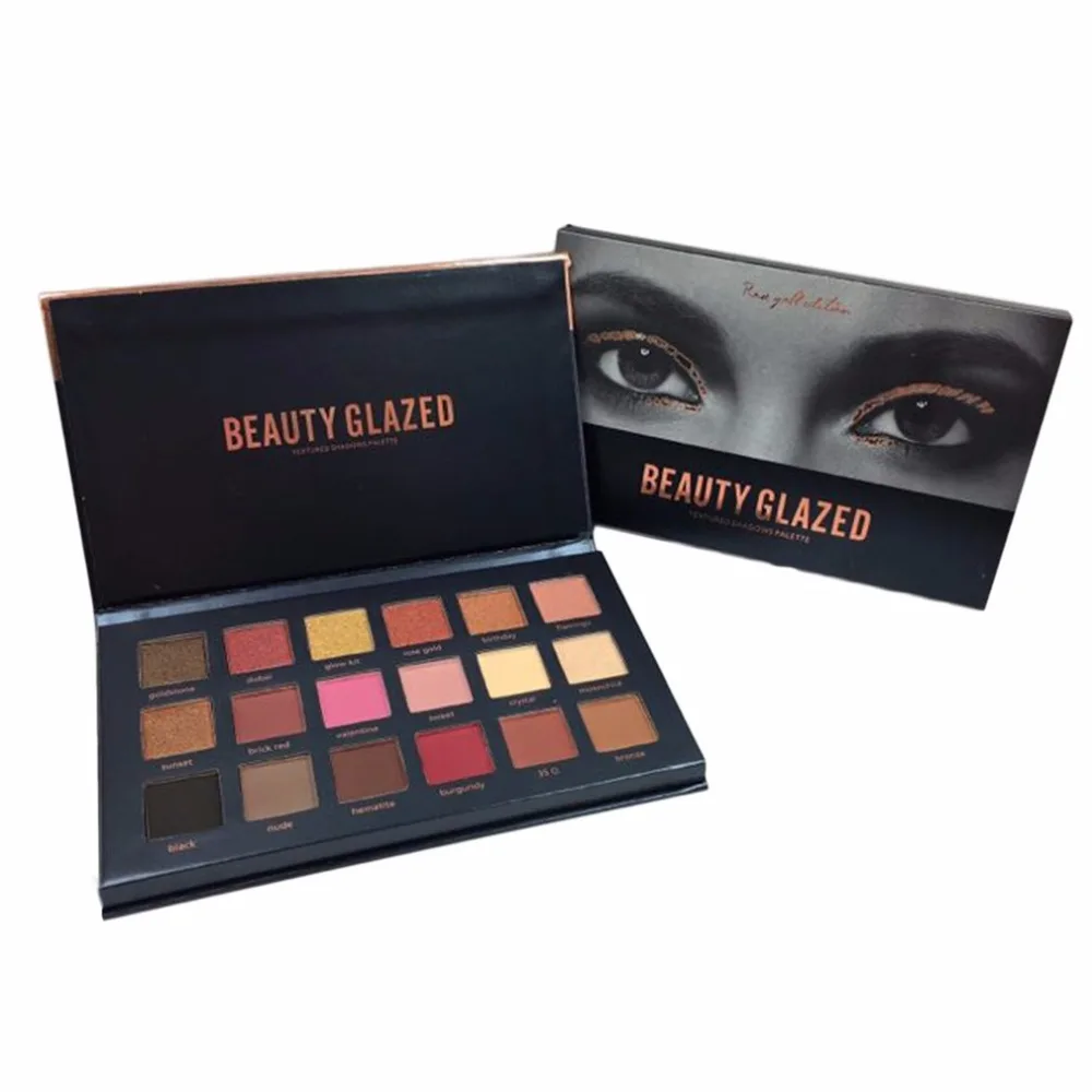 Красота глазурованные 18 цветов Pro Тени для век Палитра длительное мерцание матовый Пигмент Блеск Тени для век Палитра Косметика Макияж инструмент