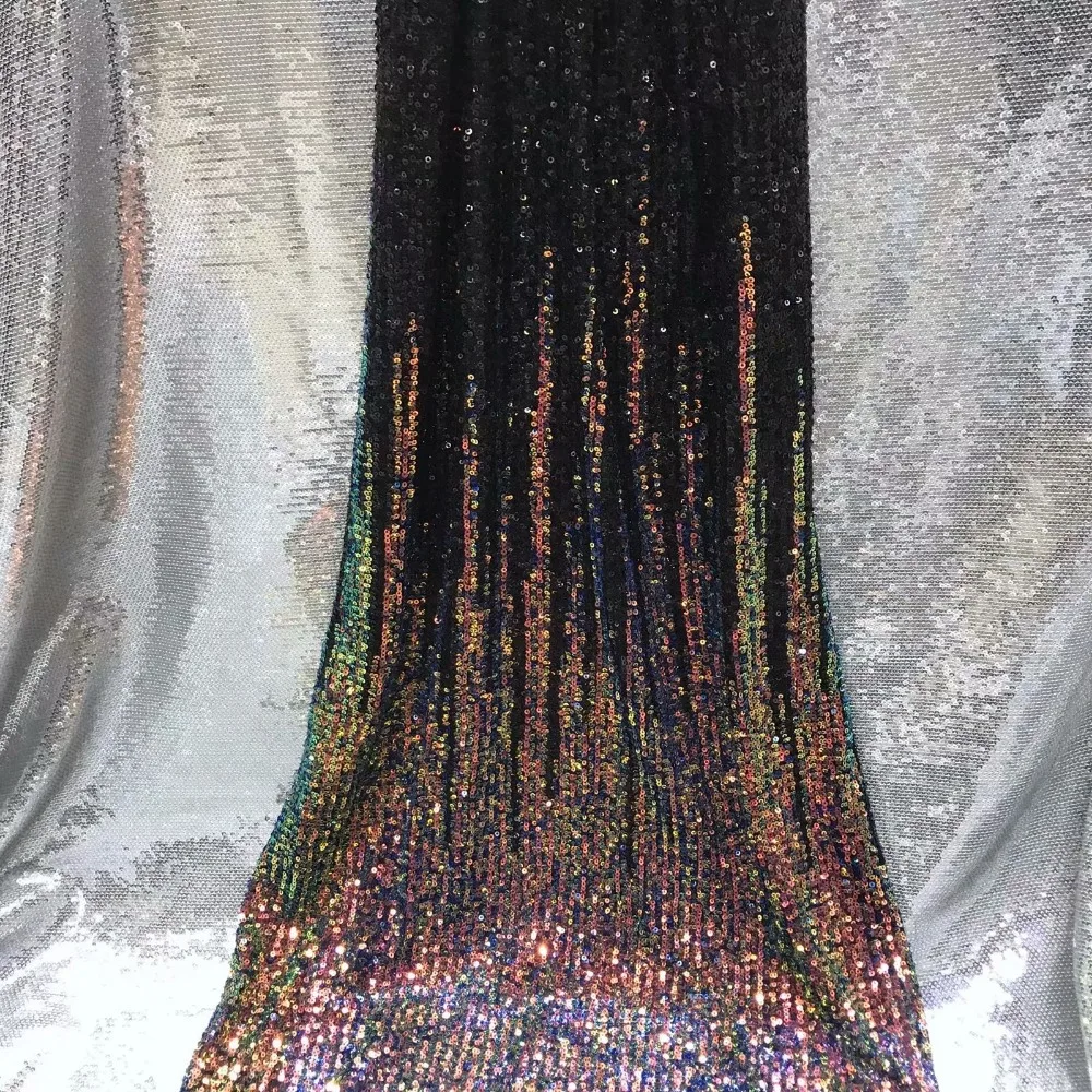 Кружевное платье с блестками Черное и Золотое Тюлевое кружевной отделкой для