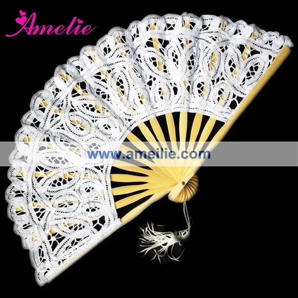 20cm white fan 10 шт./лот Amelie Свадебные белые или бежевые баттенбергское кружево вентилятор свадебный веер для невесты подарки на вечеринку ручной вентилятор 2 размера - Цвет: 20cm white fan