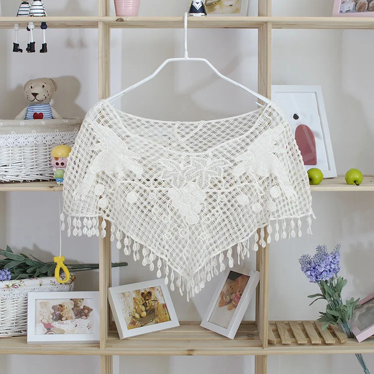 Лето 2017 г. тонкие женские Пляжные Вязаные кружевные полые шаль свадебное болеро