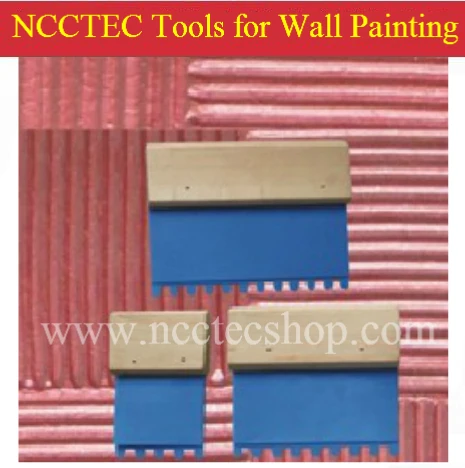 Комплект из 3 предметов Расческа с круглым зубом для рисования стен | скребок