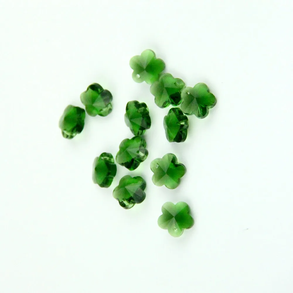 Стеклянные бусины 2000 шт./лот 14 мм темно зеленые хрустальные цветочные с одним