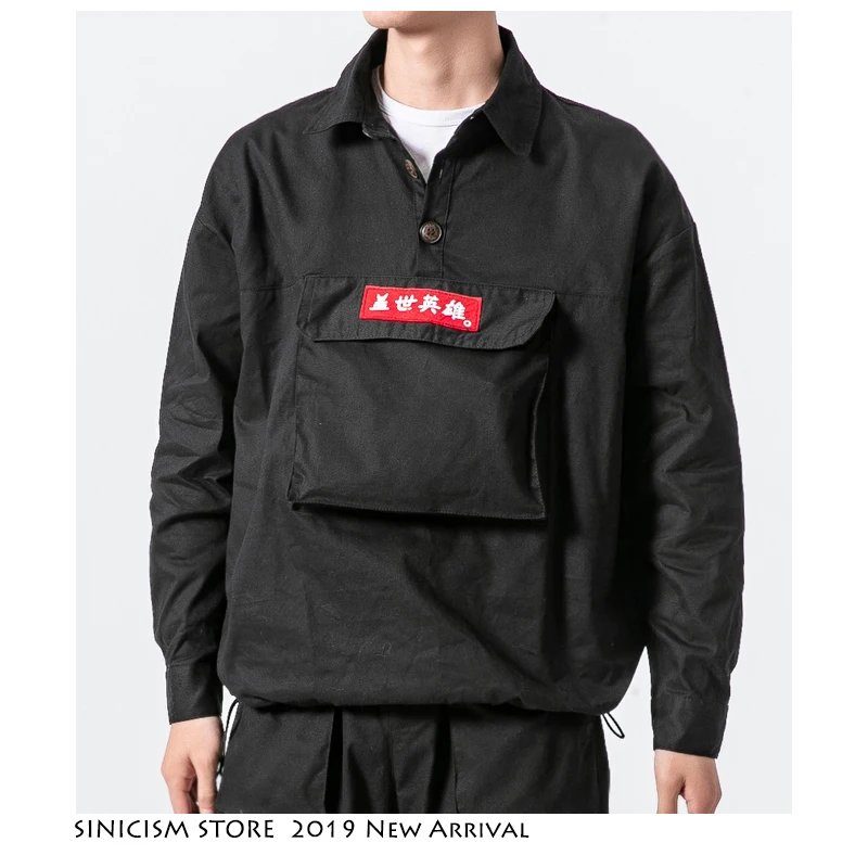 Sinicism магазин Весенняя мужская куртка 2019 Streewear хлопковые льняные свободные куртки