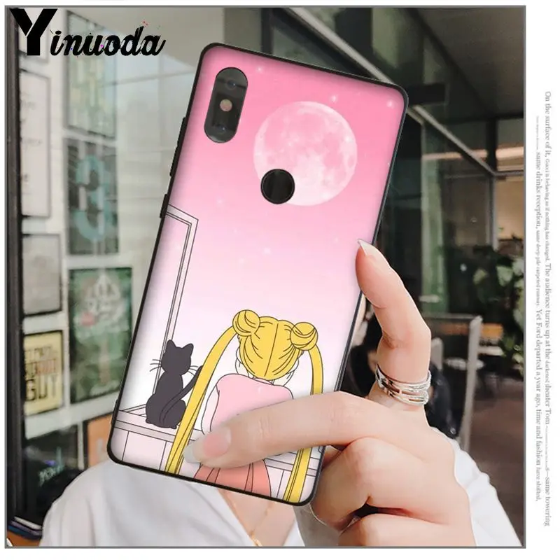 Yinuoda Сейлор Мун ТПУ мягкий силиконовый черный чехол для телефона Redmi 5 plus Note Xuiaomi Mi 8
