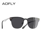 Солнцезащитные очки унисекс AOFLY, черные солнцезащитные очки в классической металлической оправе, в стиле ретро, квадратной формы, с защитой UV400, A140
