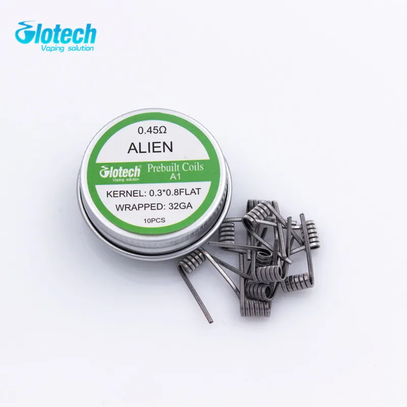 Готовые катушки Glotech 2box Alien Tiger Fused Clapton плоская скрученная смесь скрученный улей