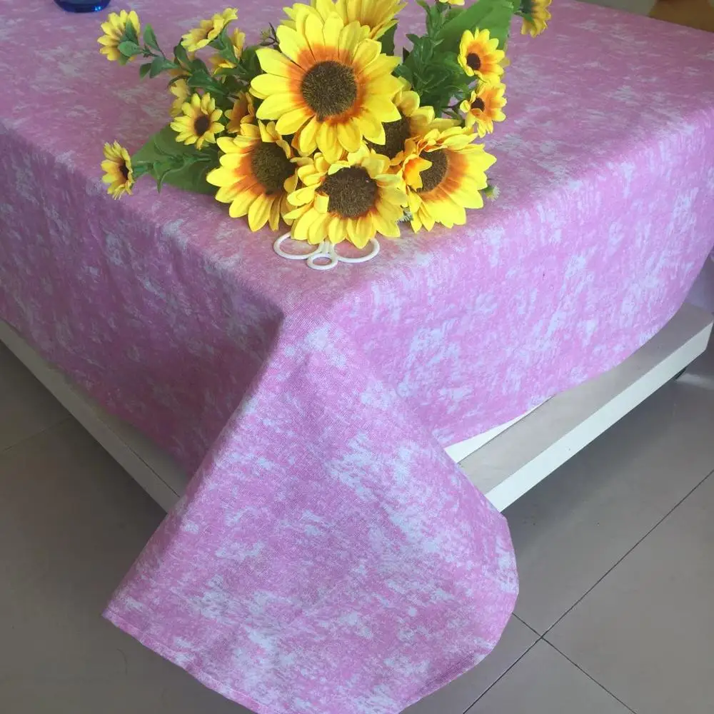 Pink Утолщенная скатерть из хлопка и льна с рисунком облаков и красочным принтом, модная скатерть для свадебного чайного стола - Цвет: Pink