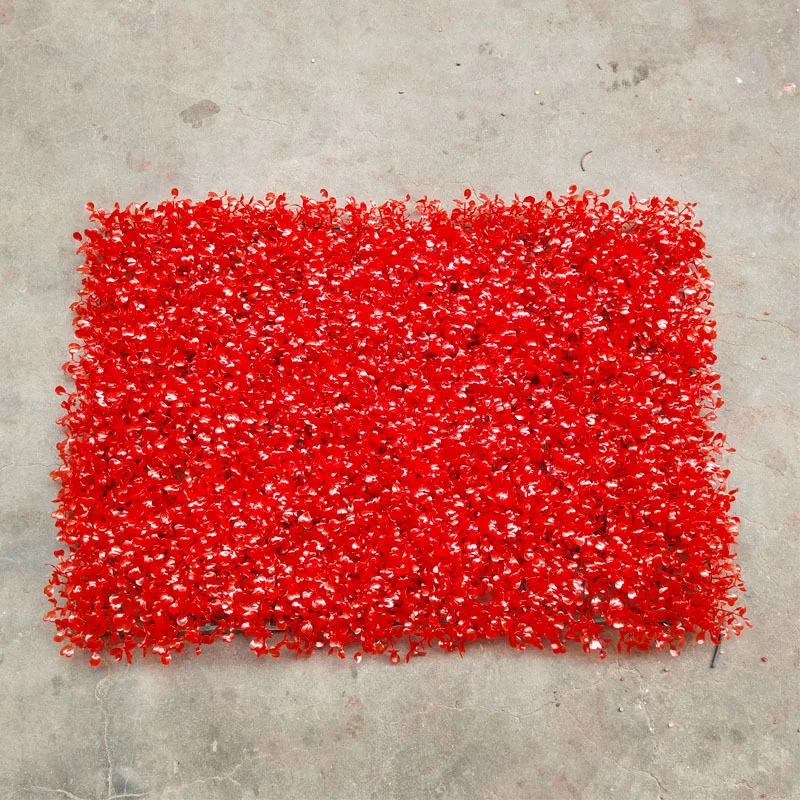 red milan plant 16 ''x 24'' искусственные самшита листва хедж стеновые панели для сада домашний декор имитация травы газон ковер газон открытый цветок стены - Цвет: red milan plant