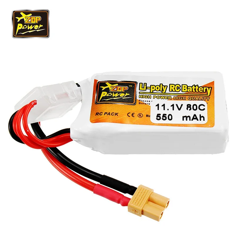 ZOP Power 11.1V 550mAh 80C 3S Lipo Battery Rechargeable XT30 Plug Connector For RC Drones Quadcopter Helicopter Toys Spare Parts | Игрушки и