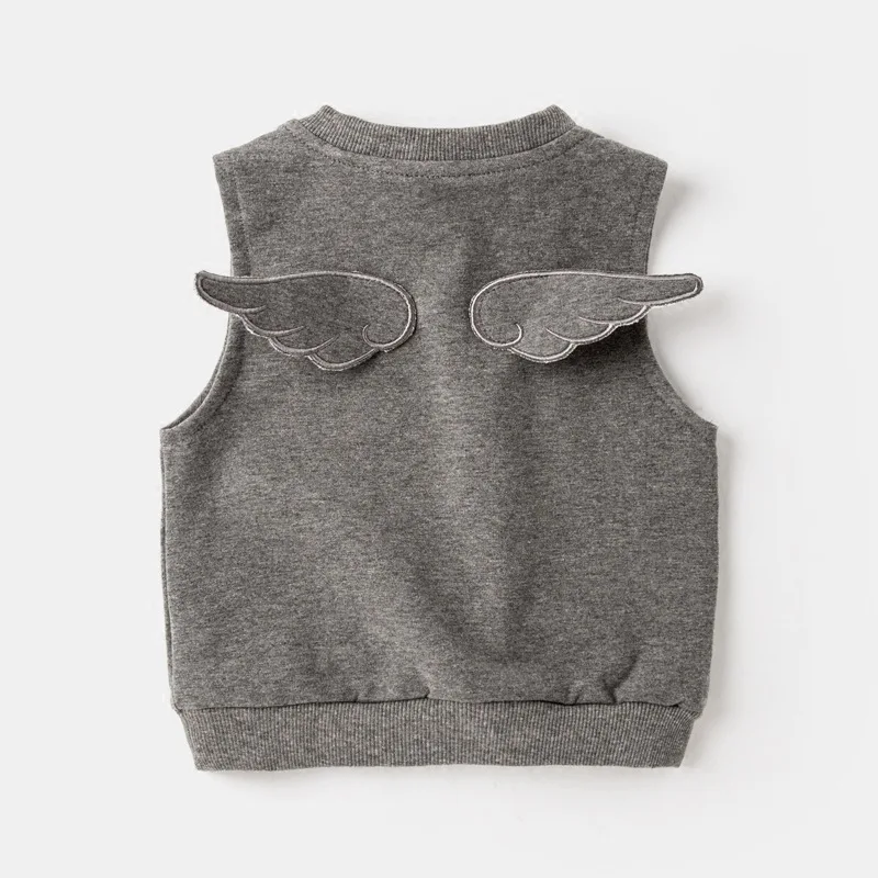 Осень 2019 новинка Детский Теплый жилет милый свитер без рукавов с 3D крыльями