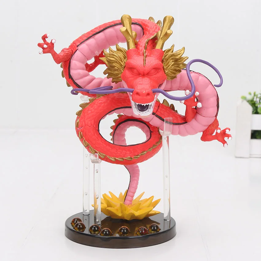 15 см Dragon Ball Z фигурки Shenron Dragonball Z Набор фигурок Esferas Del Dragon+ 7 штук 3,5 см Мячи+ полка фигурки DBZ - Цвет: red shenron no box