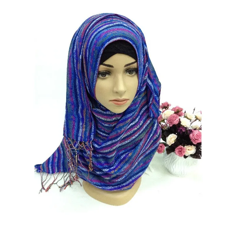 CJ001 однотонный мусульманский модный шарф с бахромой для женщин|muslim scarf|tassel scarffashion