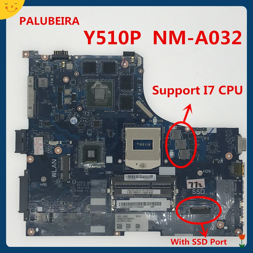 PALUBEIRA VIQY1 NM-A032 основная плата для lenovo ideapad Y510P материнская плата для ноутбука 15,6 ''HM86 DDR3L GT750/755 стабильное качество